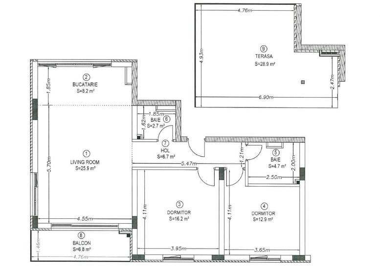 3 Camere, Imobil Nou, Buna Ziua, Andrei Muresanu,Zorilor