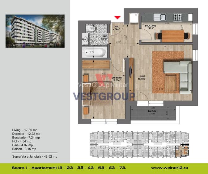 Apartament 2 Camere WeinerResidence Militari Direct Dezvoltator - 2