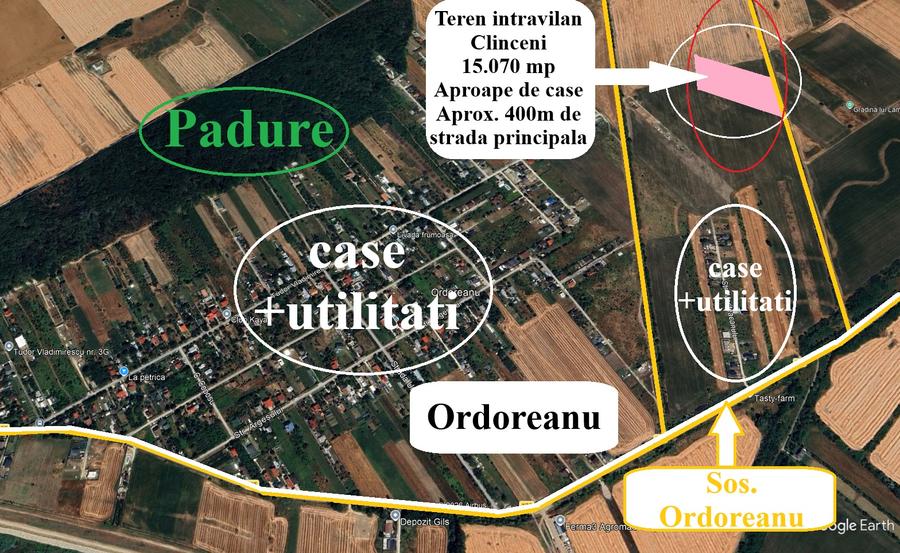 Proprietar - Teren intravilan unicat Clinceni - 15.070 mp - 14 euro/mp