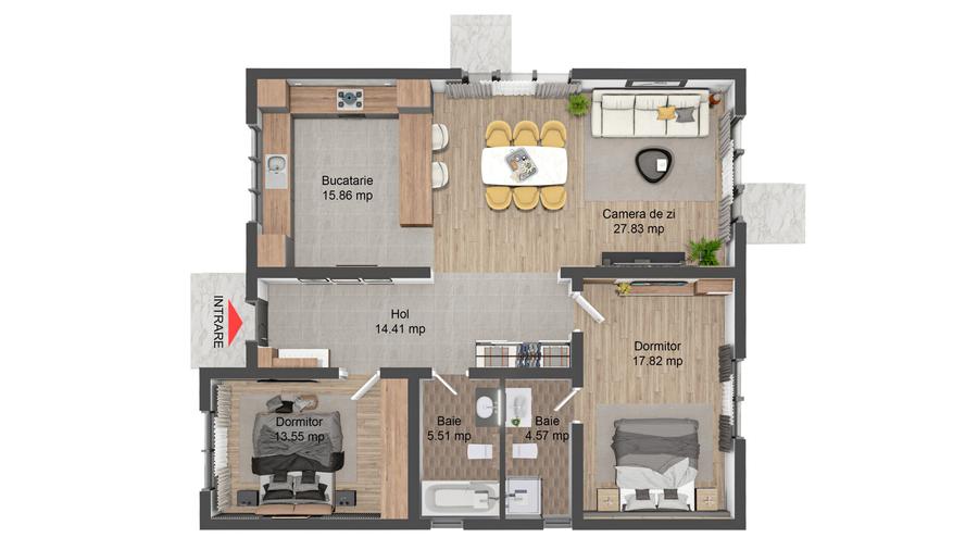 Casa individuala cu 5 camere finalizata si intabulata