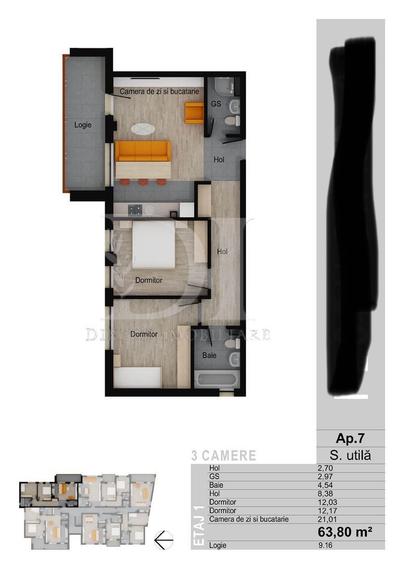 Apartament trei camere | Zona Muzeul Apei