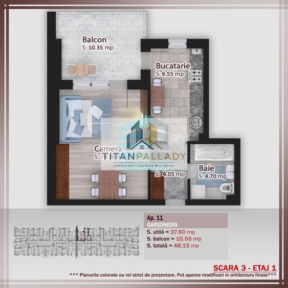 Garsoniera Generoasa 48 Mp,Terasa 10 Mp, Titan -Pallady,Metrou