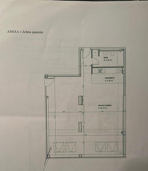 Spațiu comercial/birou 100mp | Domenii | 5 min metrou 1 Mai | Parter stradal