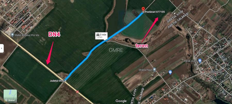 De vanzare teren 6.2HA langa lac si padure/DN4- soseaua Oltenitei - 7