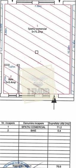 Spatiu comercial 76 mpu cu vitrina stradala 6 ml 4 parcari pe Doamna Stanca - 2