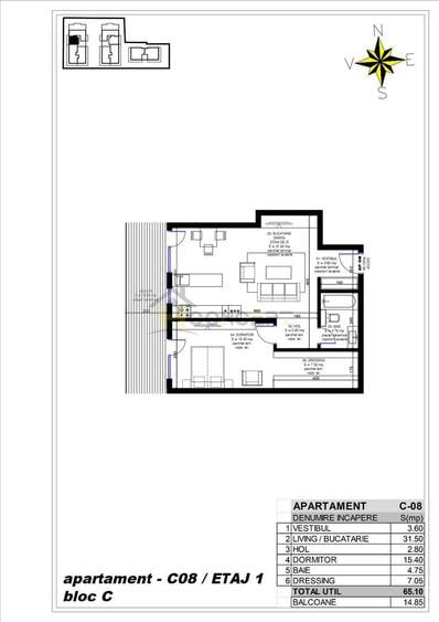 Apartament 2 camere, Erou Iancu Nicolae, parcare subterana