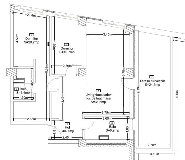 Apartament 3 camere, 2 bai, 77mp, terasa, bloc nou, zona Corneliu Coposu