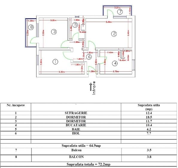 Apartament 3 camere decomandat, Parter/4, Parcul Tineretului - 16