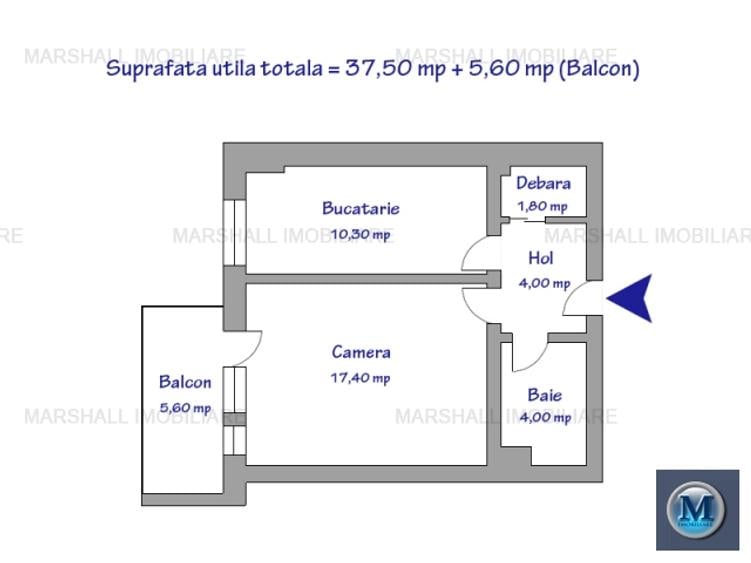 Garsoniera de vanzare, zona Albert, 37,50 mp #17219