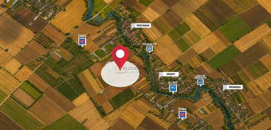 Teren intravilan de vânzare – 15.300 mp, deschidere la DN4, Frumusani