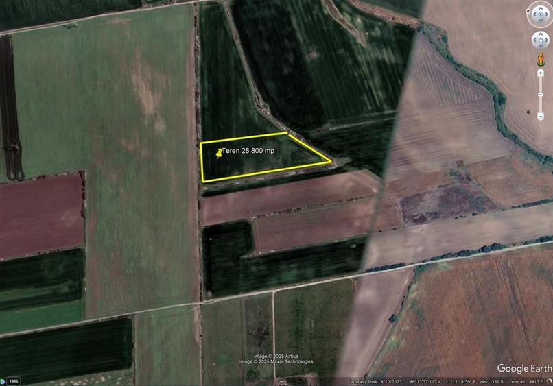 Teren de 28800 mp aproape de drumul Arad - Iratos