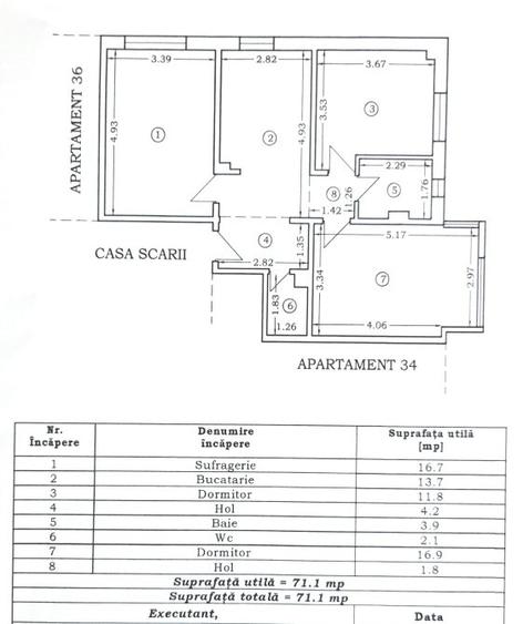 Apartament cu 3 situat pe strada Mircea cel Bătrân
