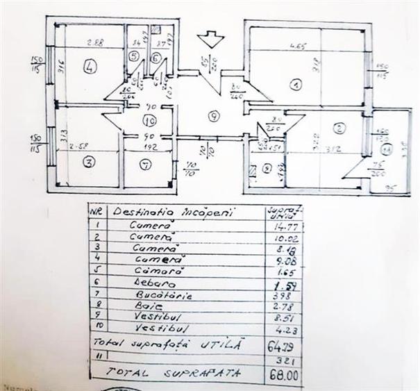 Vanzare apartament 4 camere Tei, complet renovat si mobilat
