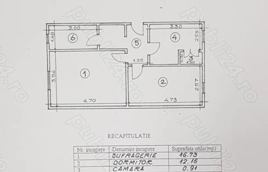 Apartament 2 camere str Isaccei etajul 3 din 4 CENTRU