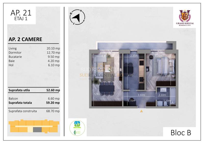 Apartament 2 camere de vanzare  bloc nou, zona excelenta, Sector 4 - 1