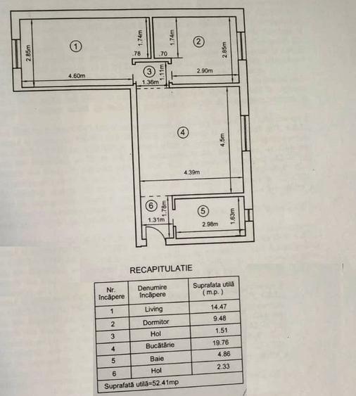 Apartament 3 camere ,mansardă zidita, centrala proprie – Zona Nord