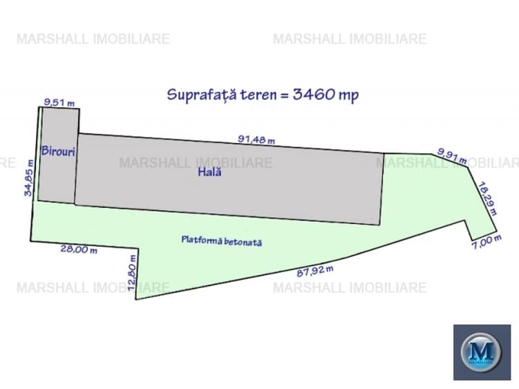 Spatiu industrial de vanzare, zona Sud, 1633 mp #15960