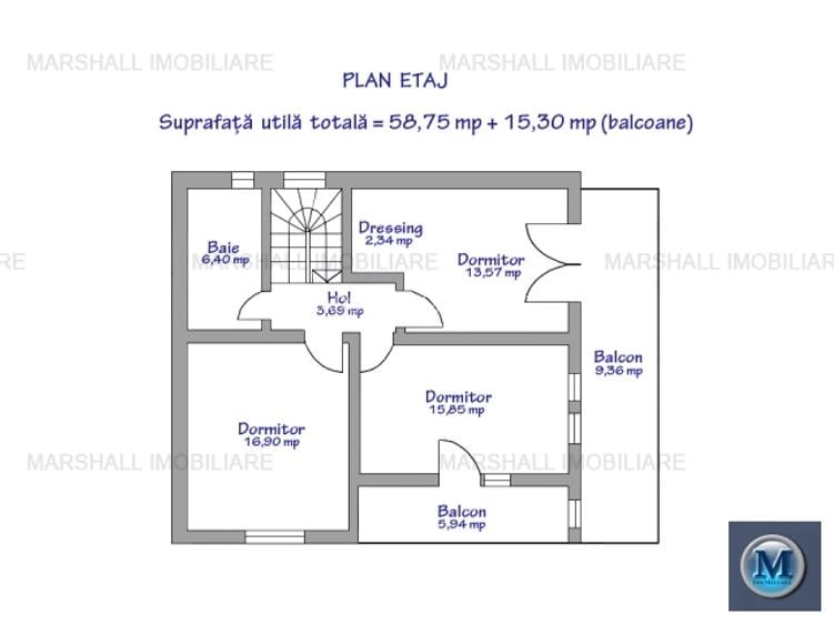 Vila cu 4 camere de vanzare in Paulesti, 124.63 mp #16174 - 14