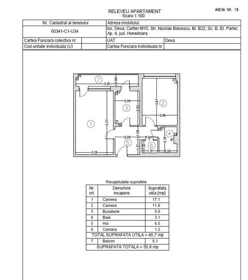 Apartament 2 camere, str.N.Balcescu.bl.22, DEVA