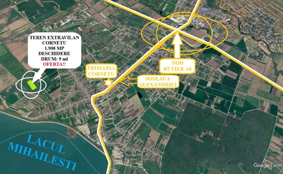 Direct proprietar – Teren 1.908 mp în Cornetu, Ilfov