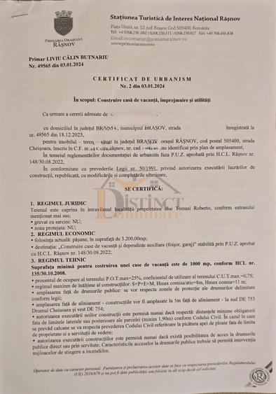 Vanzare teren 3200 mp, Cheile Rasnoavei, str. Cheisoara