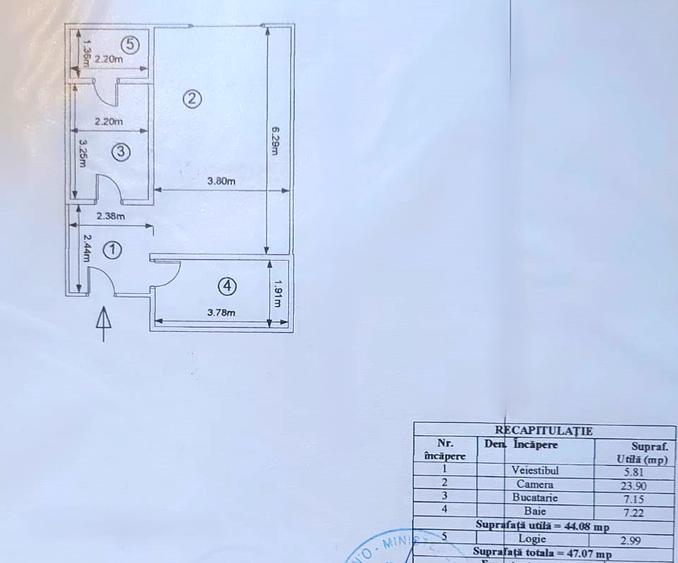 Voluntari,garsonieră tip studio 47 mp, bloc 2009,mobilata si utilata