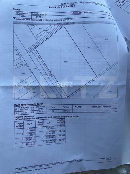 Teren extravilan, 17.625 mp, zona Bungetu - deschidere la DN - 2