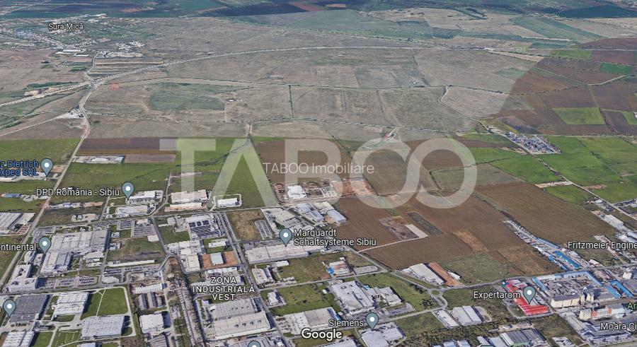 Teren intravilan de vanzare 10.000 mp in zona Industriala Vest Sibiu