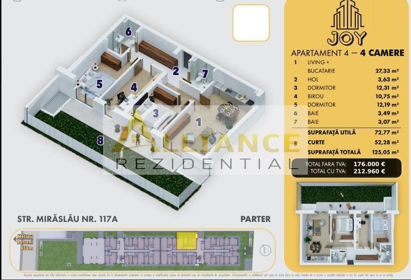 [DIRECT DEZVOLTATOR] Apartament 4 camere cu gradina | Metrou