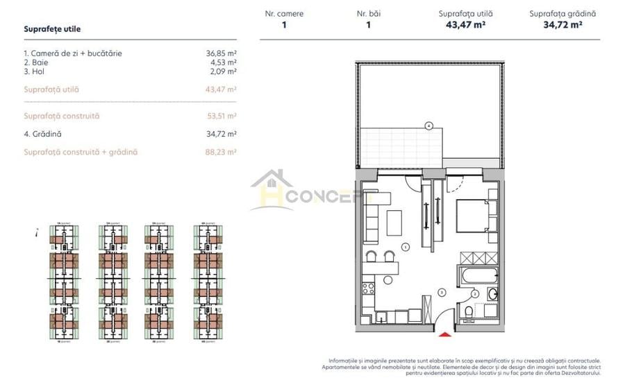 Apartament cu 2 camere in ansablu rezidential, Lemon Retail Park