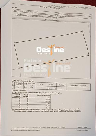 Bârnova - Teren Intravilan 974 Mp, utilitati, drum betonat