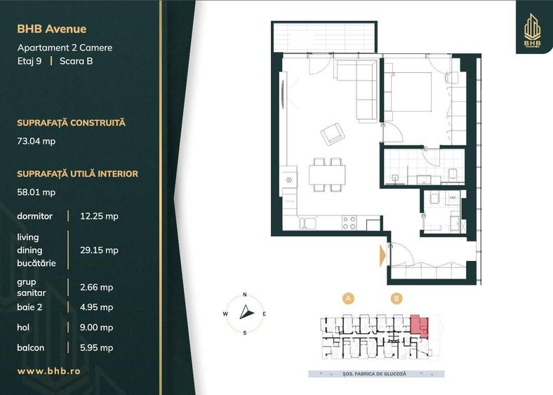 BHB Avenue / 2 camere / parcare inclusă