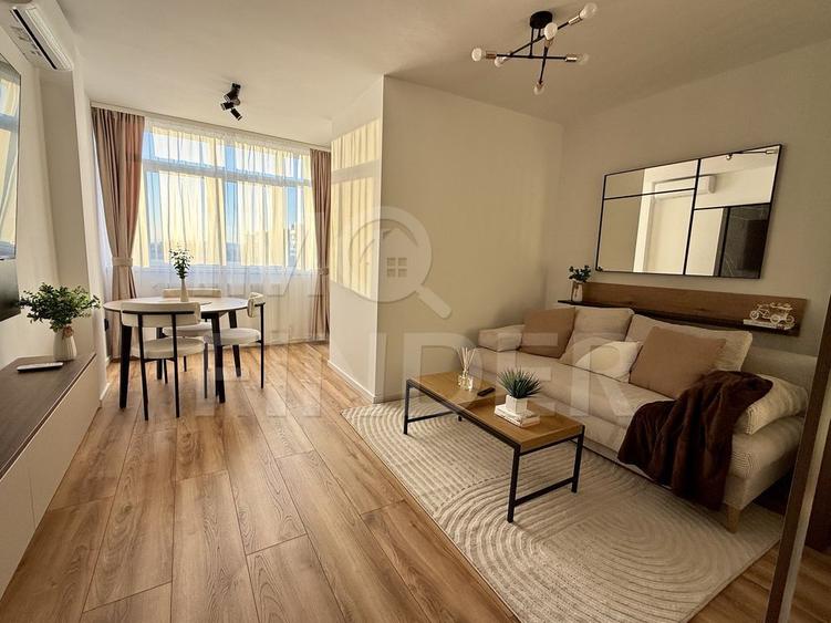 Garsonieră renovată, mobilată nou, etaj 7/10 – Gheorgheni, str. Detunata