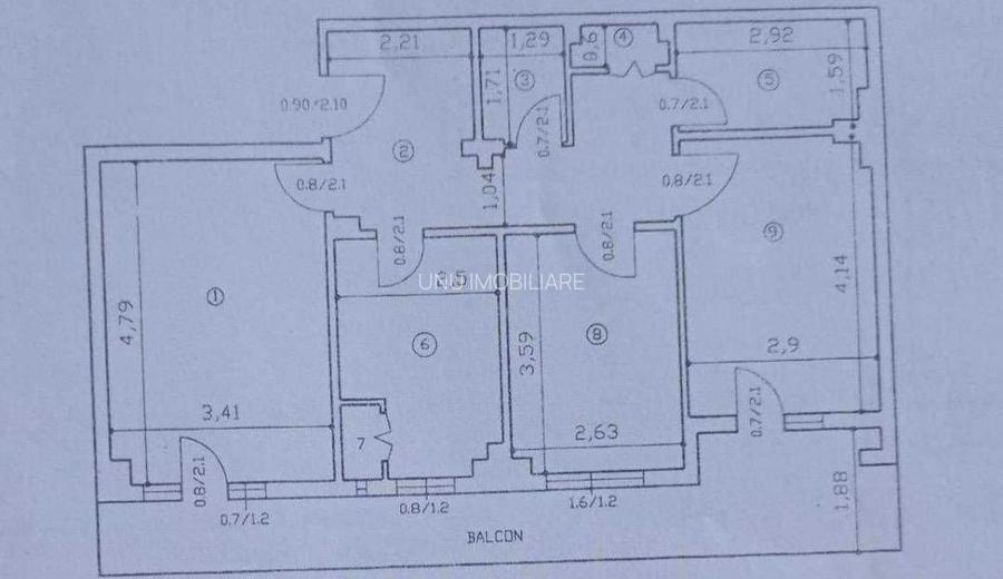 Etaj 1-Targu Cucu -Podul de Fier-3 Camere Decomandat 80mp-bloc pe cadre - 8