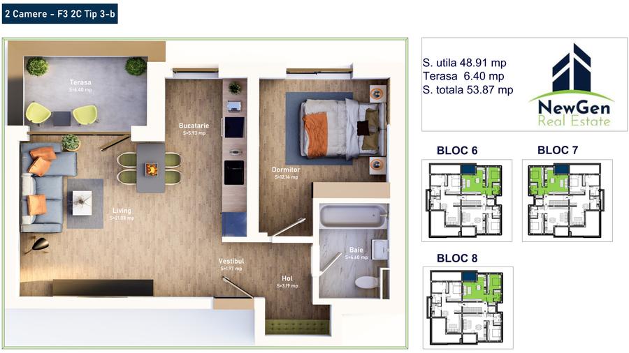 NOVA MEHALA, APARTAMENTE Tip 2C F3 / 3