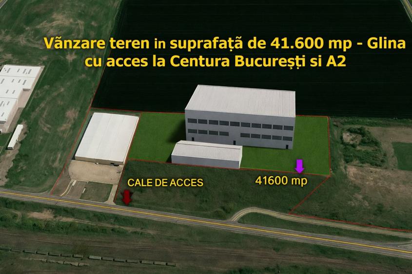 Vanzare teren 41.600 mp – Glina, cu acces direct la Centura Bucuresti si A2