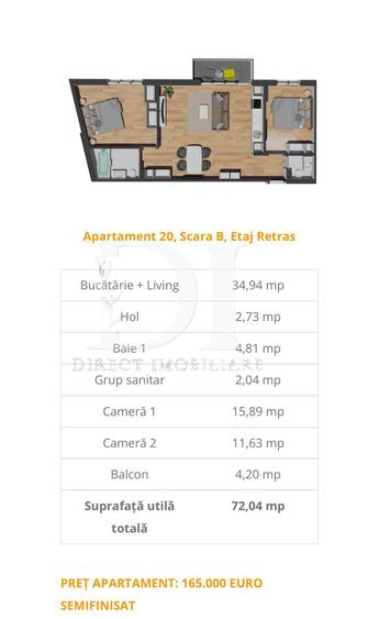 Apartament etaj intermediar / Zona Vivo