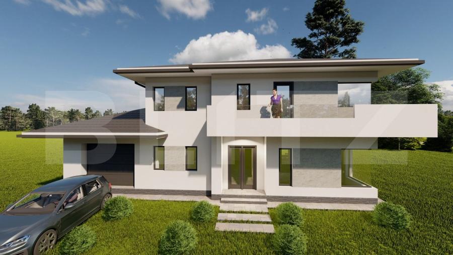 Casa individuala cu garaj, teren 500 mp, la intrare in chinteni