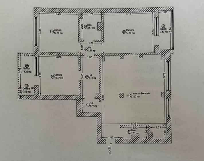 Proprietar vând apartament 4 camere, 84 mp, decomandat, zonă centrală Gh. Lazar