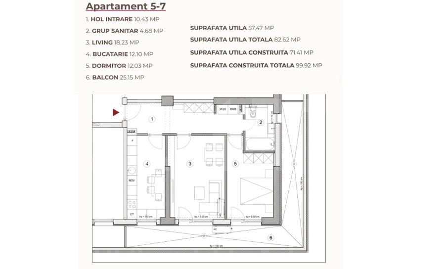 Apartament 2 camere, 82.62 mp, ansamblu 0% Comision Achiziție, Calea Severinului