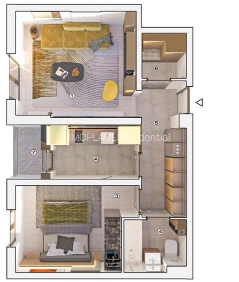 Prelungirea GHENCEA, Apartament 2 camere in BLOC NOU - 1