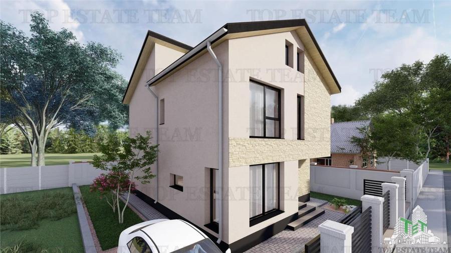 Vila moderna, individuala cu 4 camere , 3 bai , Living , terasa acoperita, inca