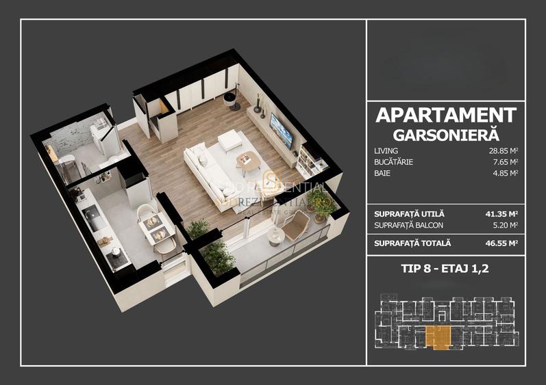 Apartament cu o camera, imobil nou cu lift, acces din Sos.Oltenitei - 1