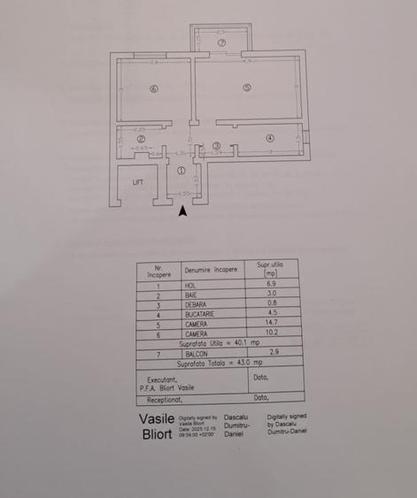 2 camere Decomandat - 43 mp - Pacurari - Alphabank- 86000 euro