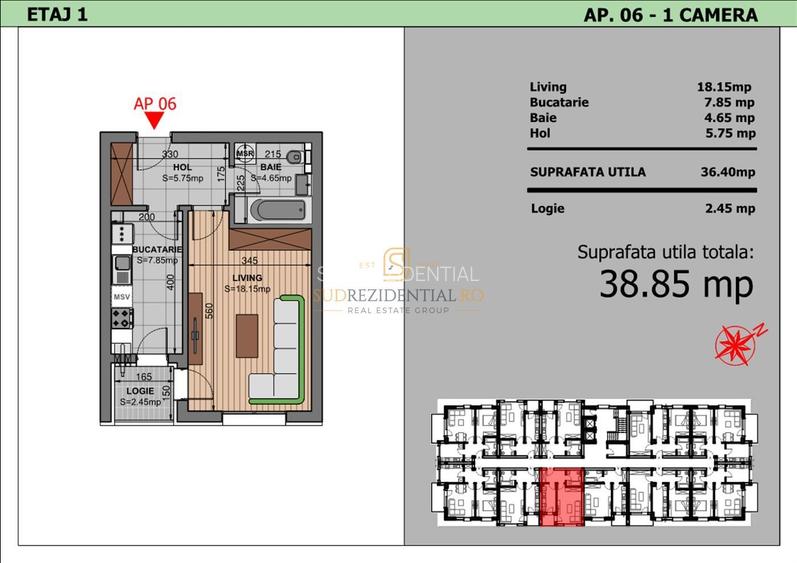 Locuinta moderna cu logie –Etaj 2, confort si eficienta! - Comision 0% - 1