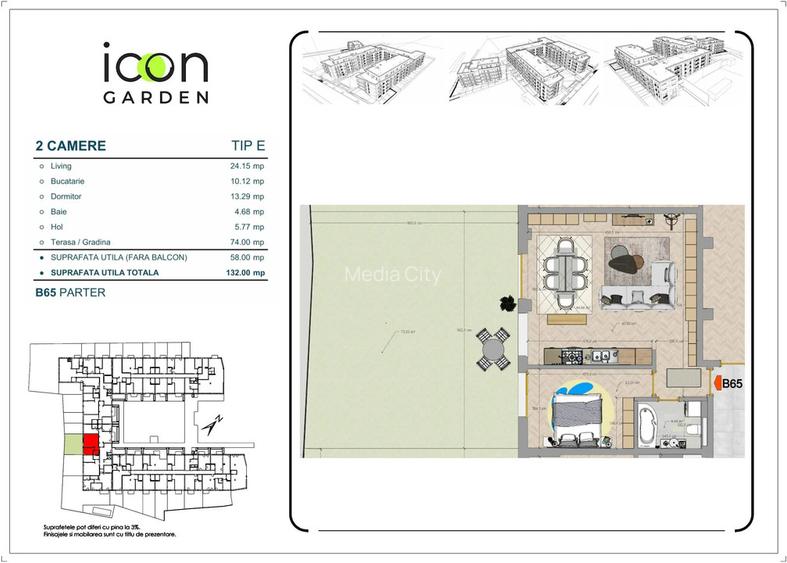 Apartament 2 camere - ICON Garden - central, finalizat - 2