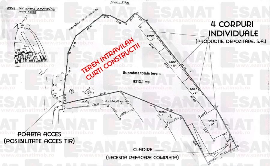 Ocazie: Teren + Hale + Casa, Centrul Cisnadiei, 6313 mp. |VIDEO - 2