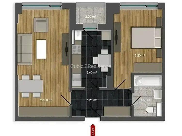 2 Camere, Complex CUBIC 7 Residence, Bloc FINALIZAT - POZE REALE. - 18