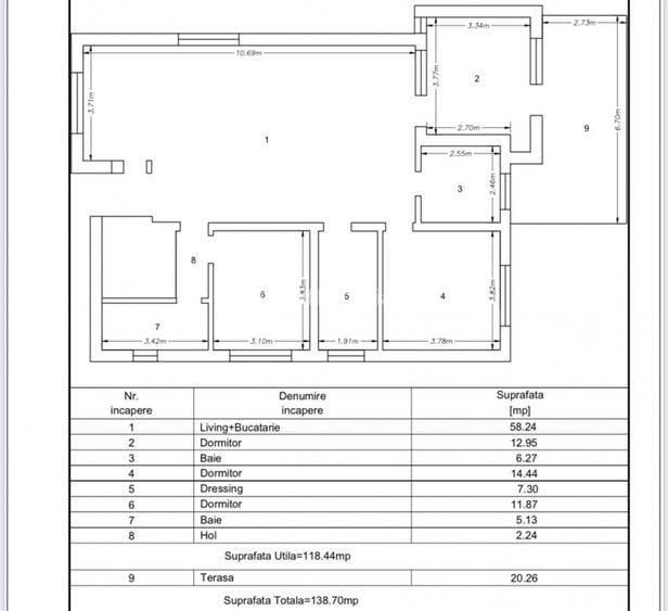 Birou la Casa 4 Camere 120 mp + Terasa 20 mp + Garaj 60 mp + curte 80mp - 9