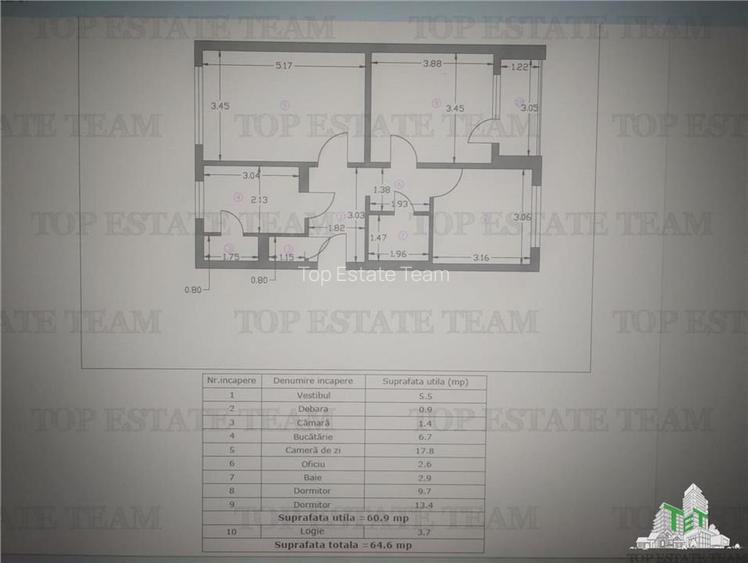 Apartament spatios 3 camere decomandate, zona linistita Brancoveanu - 6